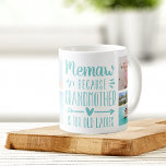 Funny Memaw Grandchildren Namen und FotoCollage Kaffeetasse<br><div class="desc">Diese niedliche und lustige Memaw-Tasse ist ein Geschenk für eine Großmutter, die es hasst, Großmutter genannt zu werden. In einer Collage aus fünf Fotos ihrer Enkel zeigt sie das Sprichwort "Memaw - denn Großmutter ist für alte Damen". Personalisieren Sie mit einer individuellen Nachricht, den Enkelnamen und/oder dem Jahr auf einem...</div>