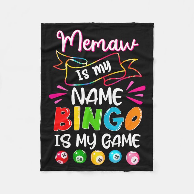 Funny Memaw Is My Name Bingo Is My Game, Bingo Lov Fleecedecke (Vorderseite)