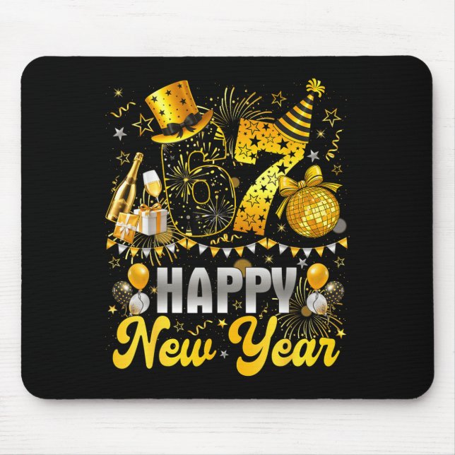 Funny Meme 67 Happy New Year 2026 Six Seven Family Mousepad (Vorne)