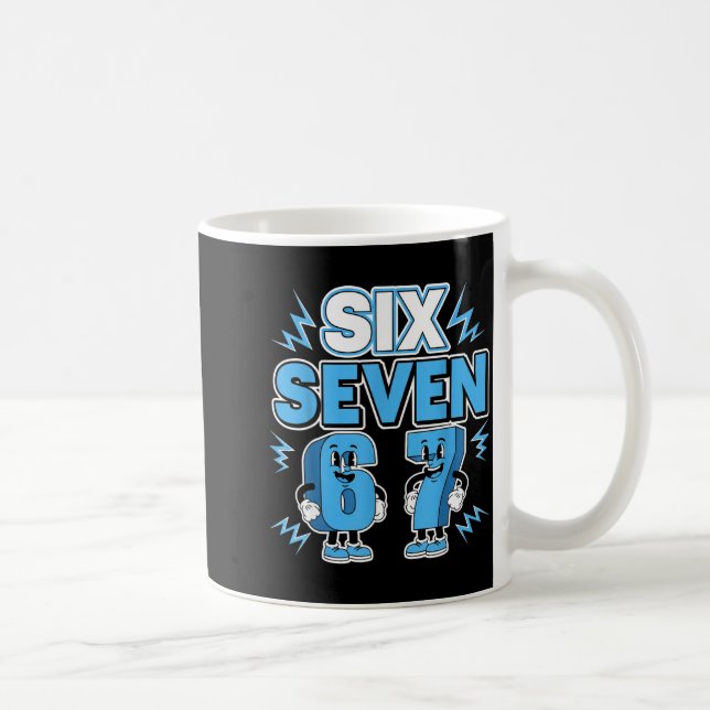 Funny Meme 67 Six Seven 6 7 Italian Brainrot Boys  Kaffeetasse (Rechts)