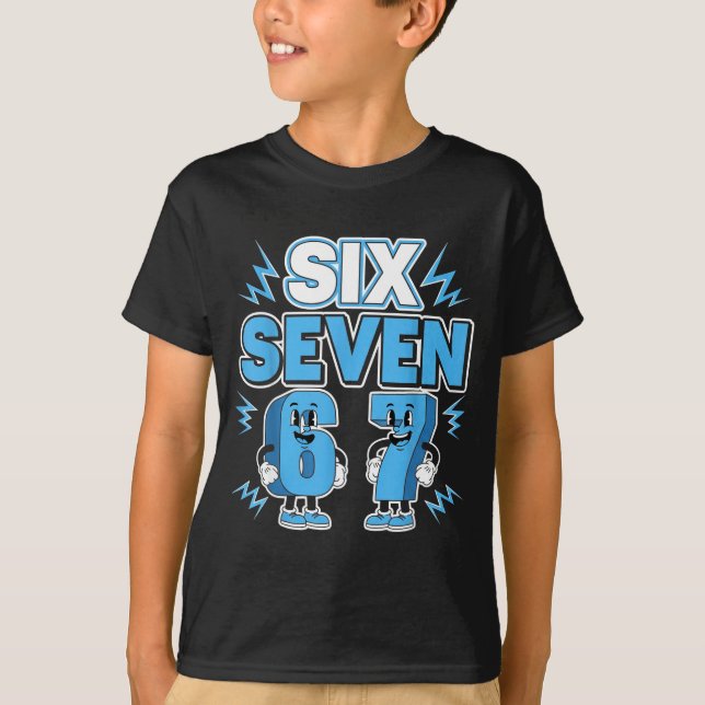 Funny Meme 67 Six Seven 6 7 Italian Brainrot Boys  T-Shirt (Vorderseite)