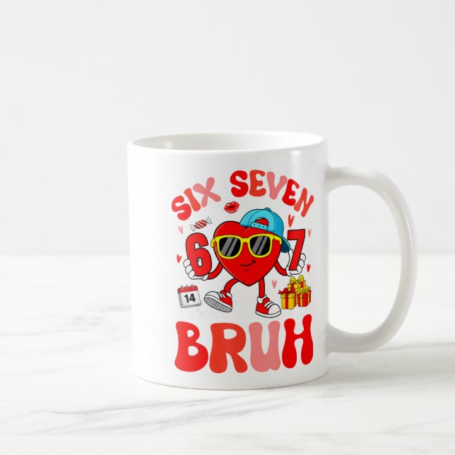 Funny Meme 67 Six Seven Bruh Valentine Heart Toddl Kaffeetasse (Rechts)