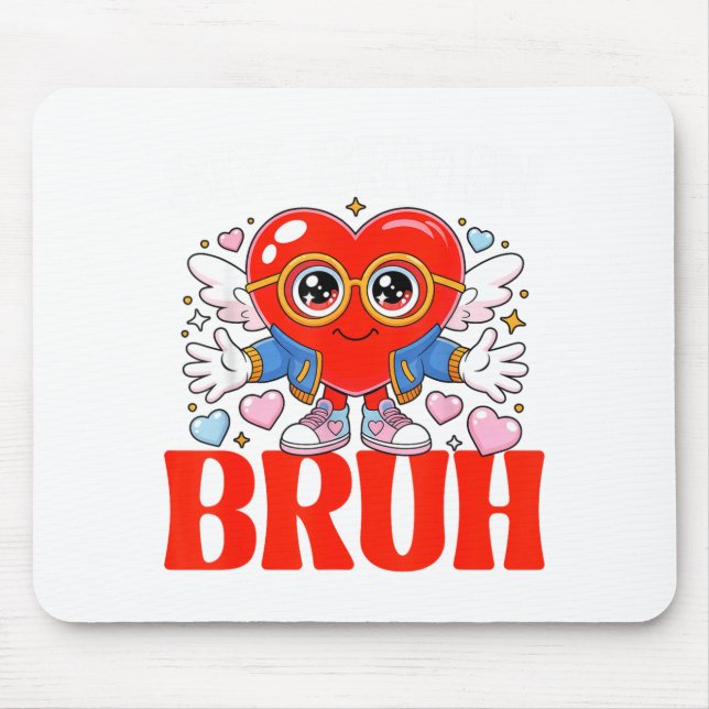 Funny Meme 67 Six Seven Bruh Valentine Heart Women Mousepad (Vorne)