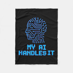 Funny Meme Ai handles it Artificial Roboter Spaß Fleecedecke