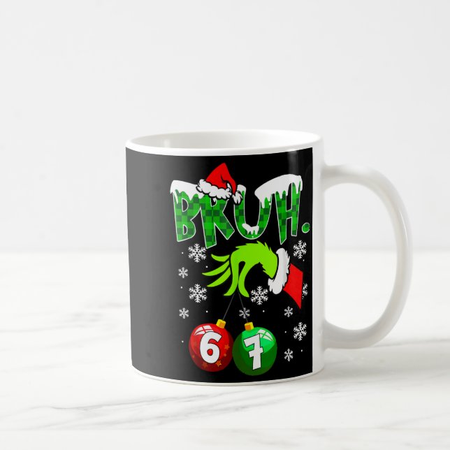 Funny Meme Bruh 6-7 Matching Family Christmas Six  Kaffeetasse (Rechts)
