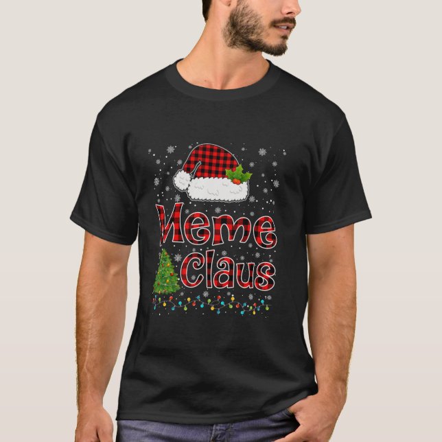Funny Meme Claus Weihnachtsbeleuchtung Xmas Pajama T-Shirt (Vorderseite)