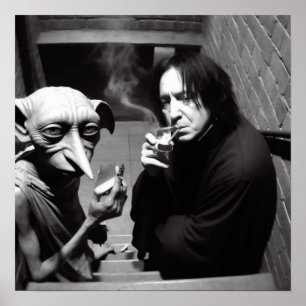 Funny Meme Film hallowen bw Poster