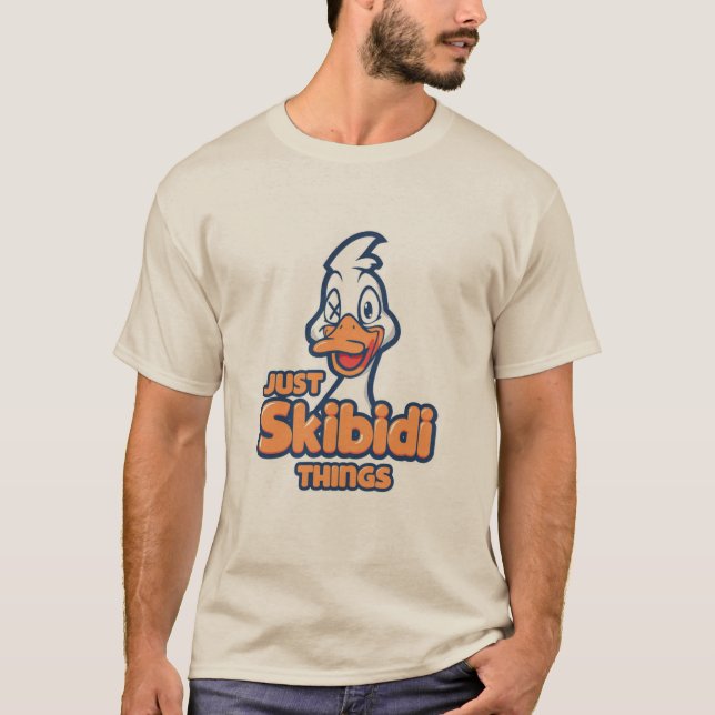 Funny Meme "Just Skibidi Things" Retro T - Shirt (Vorderseite)