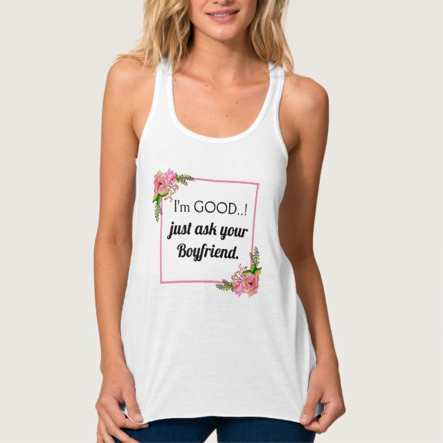 Funny Meme Naughty Girl Bad Spaß Novelty Tank Top (Vorderseite)