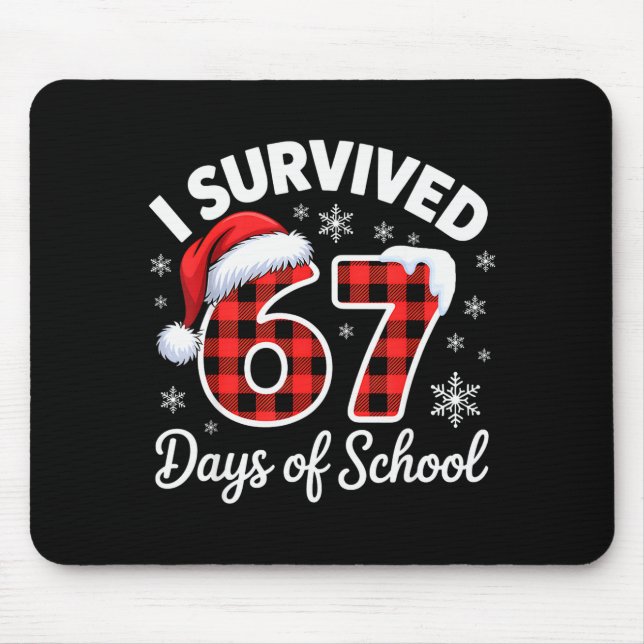 Funny Meme Six Seven Christmas I Survived 67 Days  Mousepad (Vorne)
