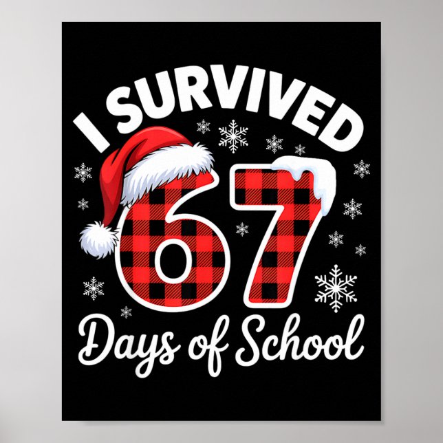 Funny Meme Six Seven Christmas I Survived 67 Days  Poster (Vorne)
