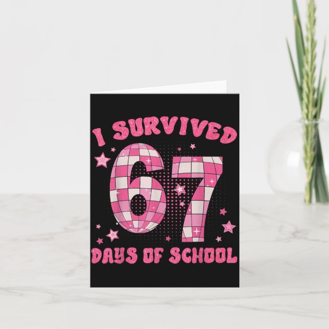 Funny Meme Six Seven Teacher I Survived 67 Days Of Karte (Vorderseite)