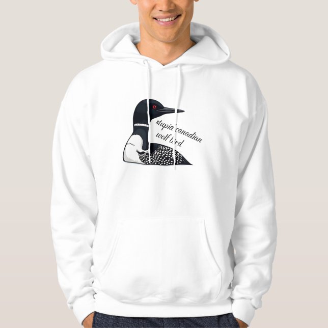 Funny Meme Stupid Canadian Wolf Bird Hoodie (Vorderseite)
