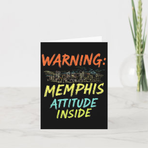Funny Memphis Tennessee Night Skyline Vintag Karte