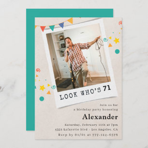 Funny Men 71. Geburtstagseinladungen Spaß Foto Einladung