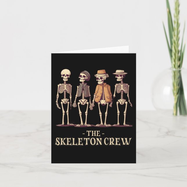 Funny Men Halloween Skeleton-Crew Karte (Vorderseite)
