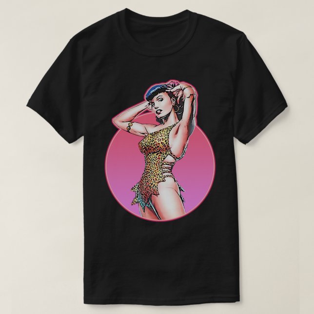 Funny Men Illustration Pop Art Bettie Gta Leopard  T-Shirt (Design vorne)