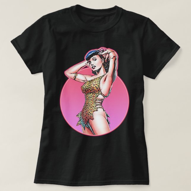 Funny Men Illustration Pop Art Bettie Gta Leopard T-Shirt (Design vorne)