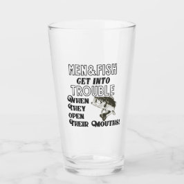 Funny Men und Fishing Zitat Ärger Open Mouth Glas