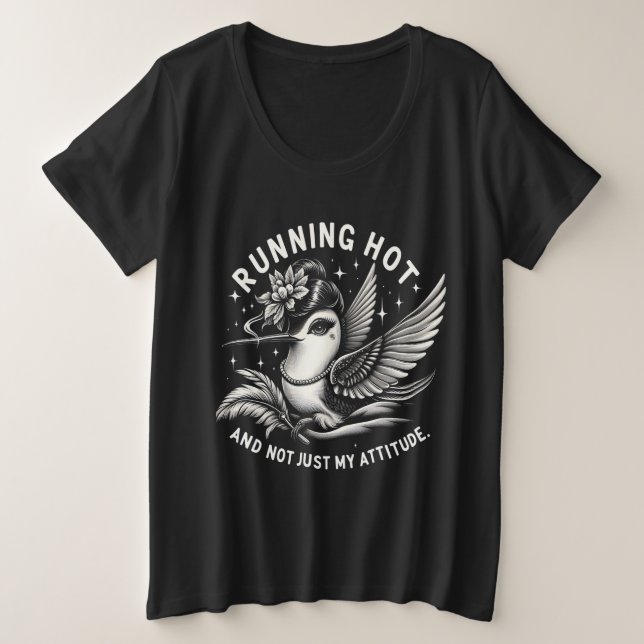 Funny Menopause Hot Flash Plus-T-Shirt Große Größe T-Shirt (Design vorne)