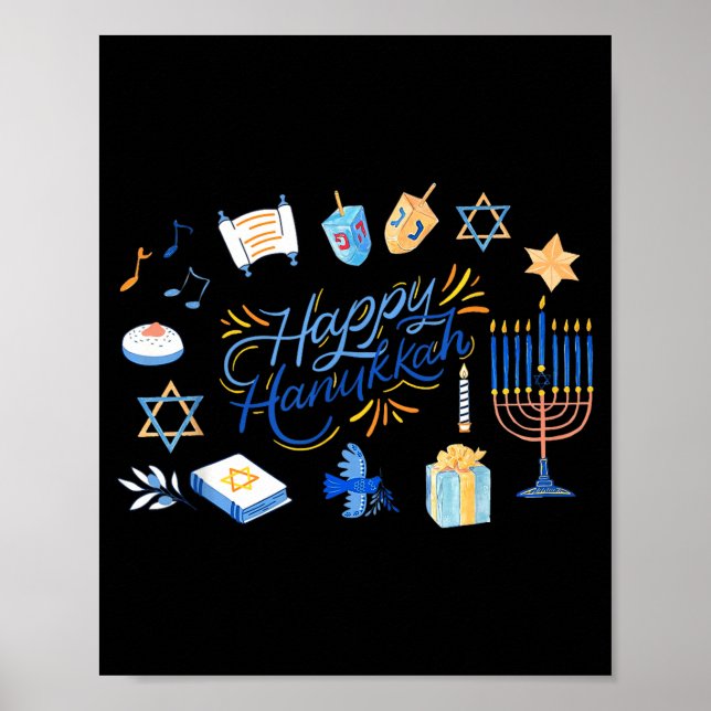 Funny Menorah Hanukkah 2025 Meowzel Chanukah Jewis Poster (Vorne)