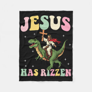 Funny Mens Boys Ostern Shirt Jesus Rizzen Fleecedecke