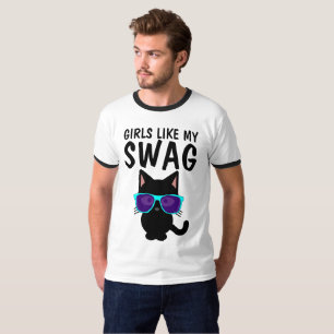 Funny Men's Cat T - Shirt, MÄDCHEN WIE MEINE SWAG T-Shirt