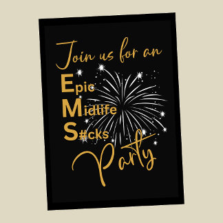 Funny Men's Gold Epic Midlife S#cks 50. Geburtstag Einladung