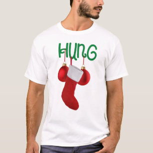 Funny Men's Hung Weihnachts-Strumpf und Balls T-Shirt