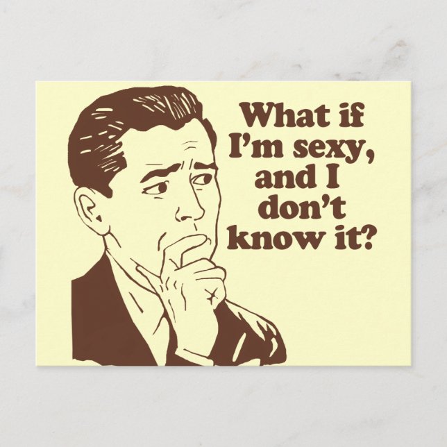 Funny Mens Retro Style Spaß Postkarte (Vorderseite)