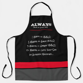 Funny Mens Schürze - Black & Red