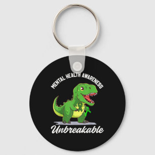 Funny Mental Health Awareness Unbrechbare Dinosaur Schlüsselanhänger