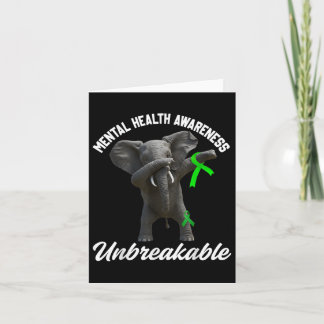 Funny Mental Health Awareness Unzerbrechlich Elefa Karte