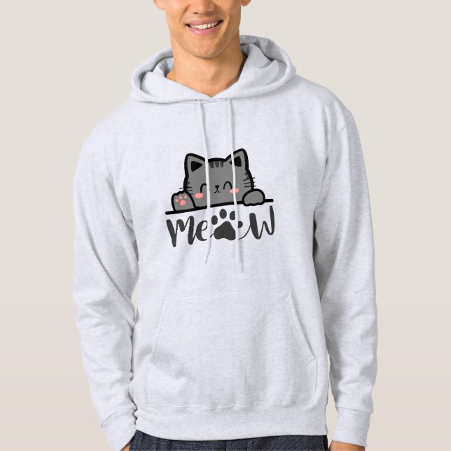 Funny 'Meow' Cat Lover T - Shirt - Niedliches Kite (Vorderseite)