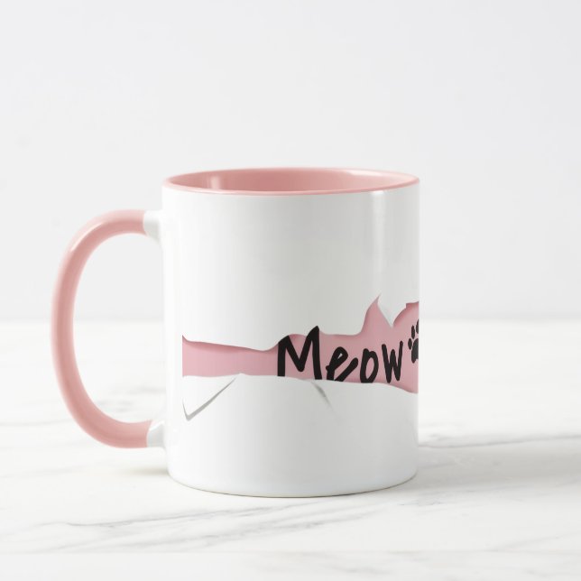 Funny “Meow” Cat with Glasses Design Tasse (Links)