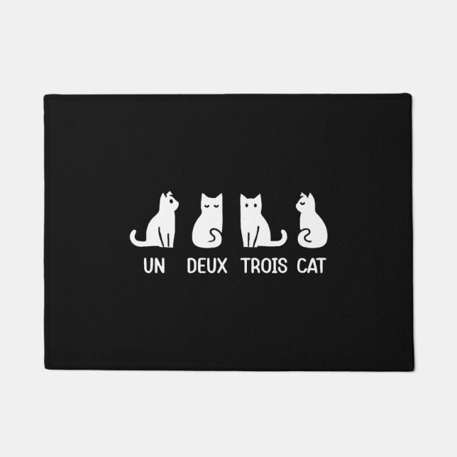 Funny Meow Kitty Un Deux Trois Cat Funny Black Cat Fußmatte (Vorderseite)