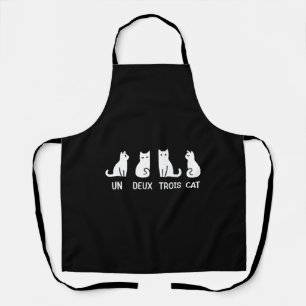 Funny Meow Kitty Un Deux Trois Cat Funny Black Cat Schürze
