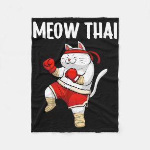 Funny Meow Thai Design Männer Frauen Muay Thai Box Fleecedecke