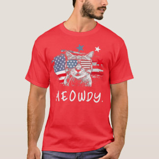 Funny Meowdy Cat America Meowica Cat T-Shirt