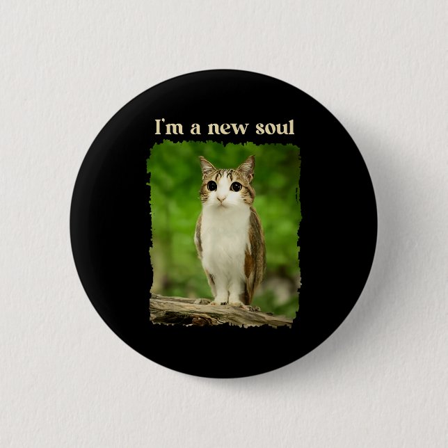 Funny Meowl Meme, Cat Owl Meme Brainrot Gen Alpha  Button (Vorderseite)