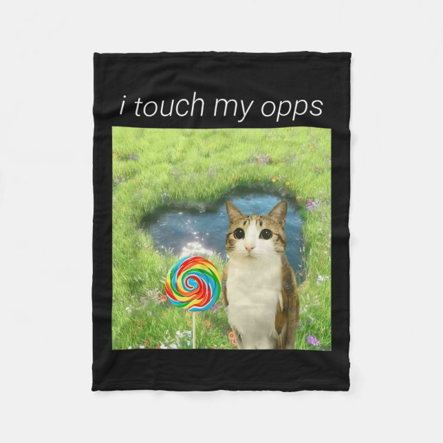 Funny Meowl Meme, Cat Owl Meme Brainrot Gen Alpha  Fleecedecke (Vorderseite)