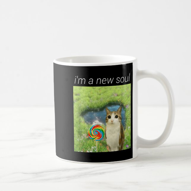 Funny Meowl Meme, Cat Owl Meme Brainrot Gen Alpha  Kaffeetasse (Rechts)