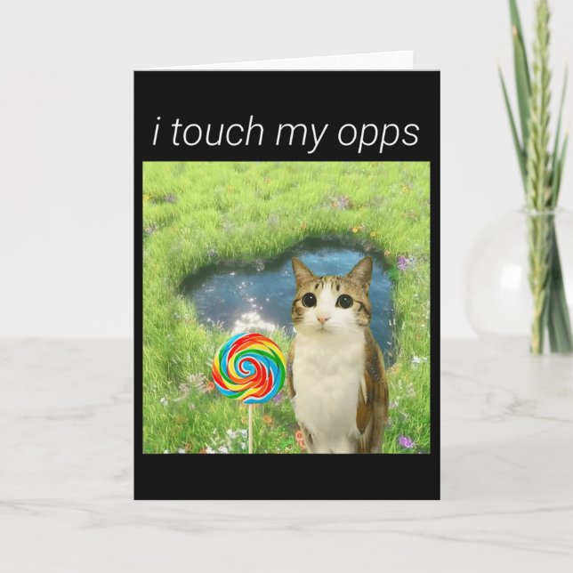 Funny Meowl Meme, Cat Owl Meme Brainrot Gen Alpha  Karte (Vorderseite)