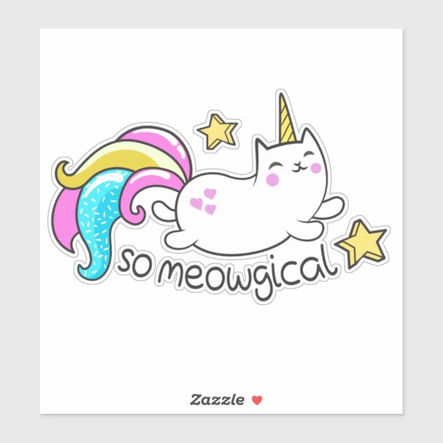 Funny meowlogic unicorty kitty aufkleber (Blatt)
