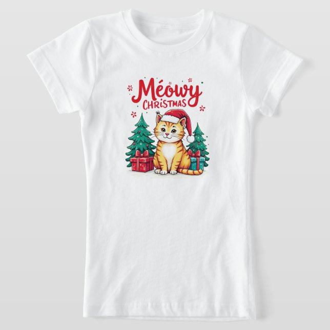 Funny Meowy Christmas Cat T-shirt (Ablage )
