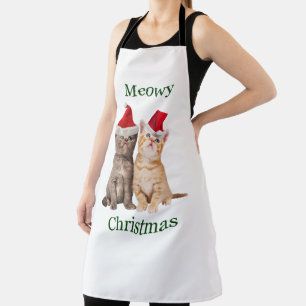 Funny Meowy Christmas Weihnachtsmänner Schürze