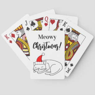 Funny Meowy Weihnachts Weihnachtskatzenspiel Karte Spielkarten