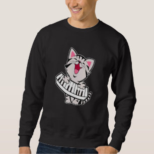 Funny Meowzart Cat Pun Classic Music Piano Keybo Sweatshirt