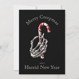 Funny Merepmas Skeleton Candy Cane Card Feiertagskarte