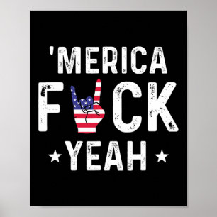 Funny Merica Yeah 4. Juli Poster